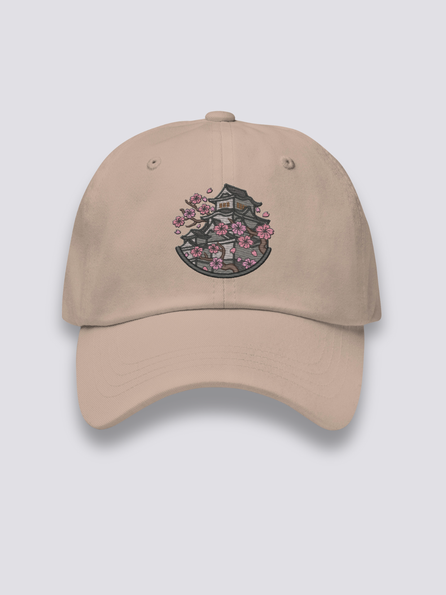 Burg Himeji Cap – japanische Cap, gestickte Burg Himeji mit Sakura, Seitenansicht