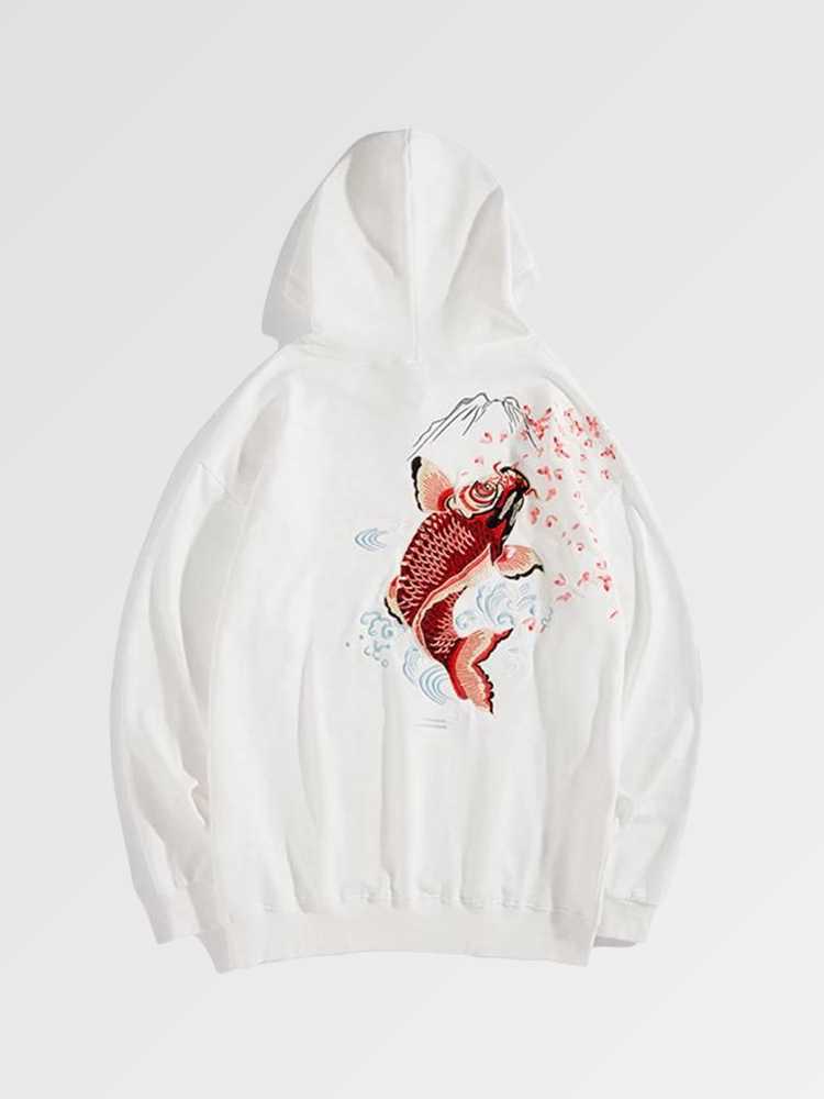 Karpfen Koi Sweatshirt 'Hamakodo' – Oversize, Hoodie im japanischen Design