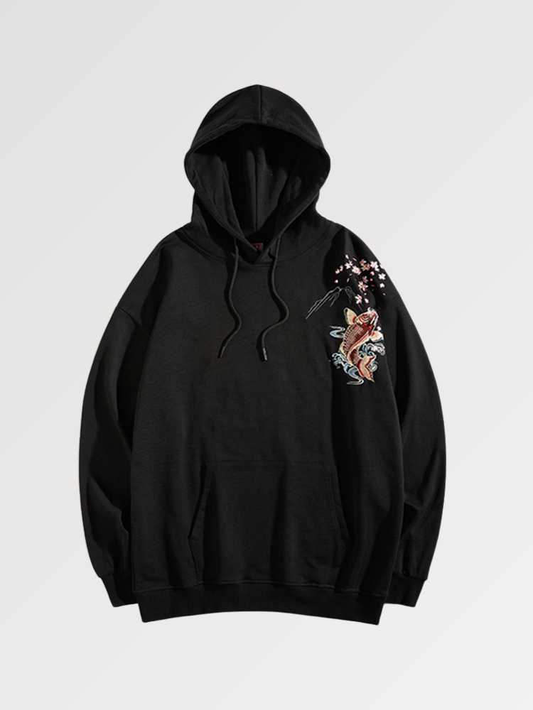 Karpfen Koi Sweatshirt 'Hamakodo' – Hoodie für Winter und Herbst, Premium-Qualität