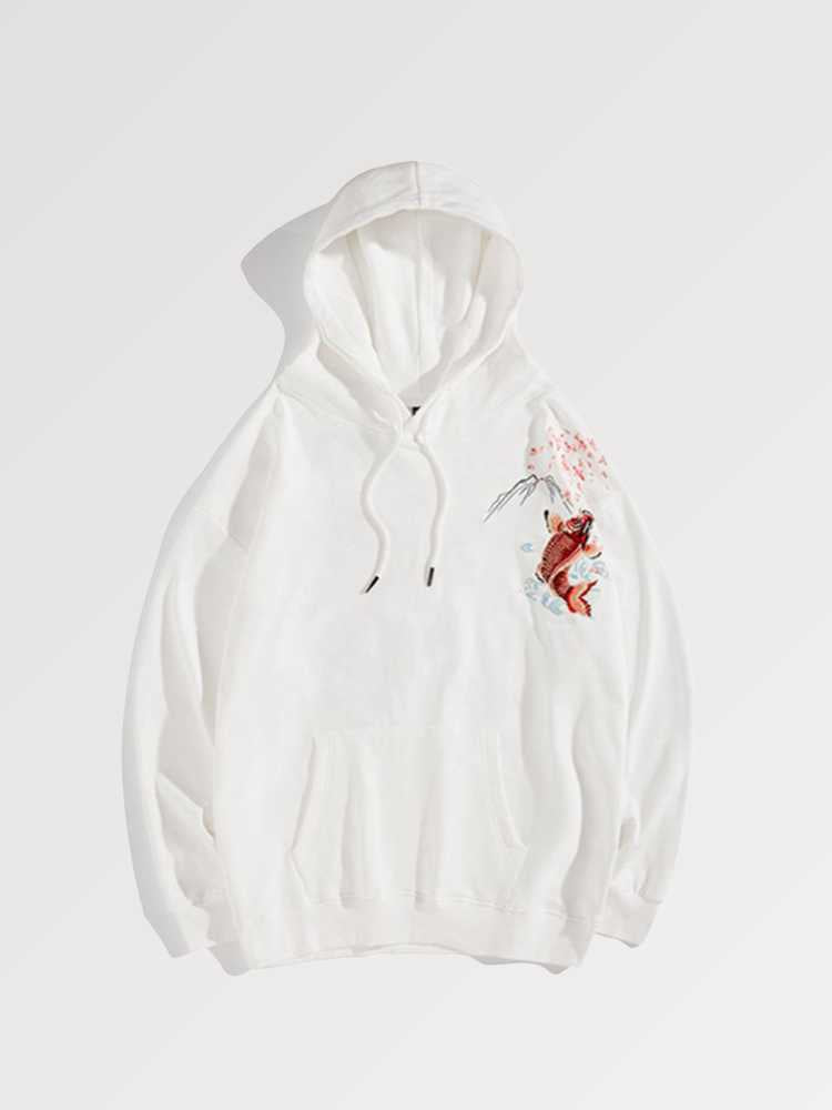 Karpfen Koi Sweatshirt 'Hamakodo' – Detail: Kapuzenpullover, Hoodie japanischen Stil