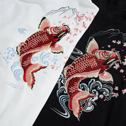 Karpfen Koi Sweatshirt 'Hamakodo' – Baumwolle: detailreicher Hoodie im japanischen Stil