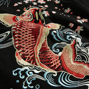 Karpfen Koi Sweatshirt 'Hamakodo' – Nahaufnahme Hoodie mit japanischem Motiv