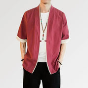 Kimono-Jacke aus Baumwolle 'Red Hideki' – Kimono für traditionelle Anlässe, Premium-Qualität