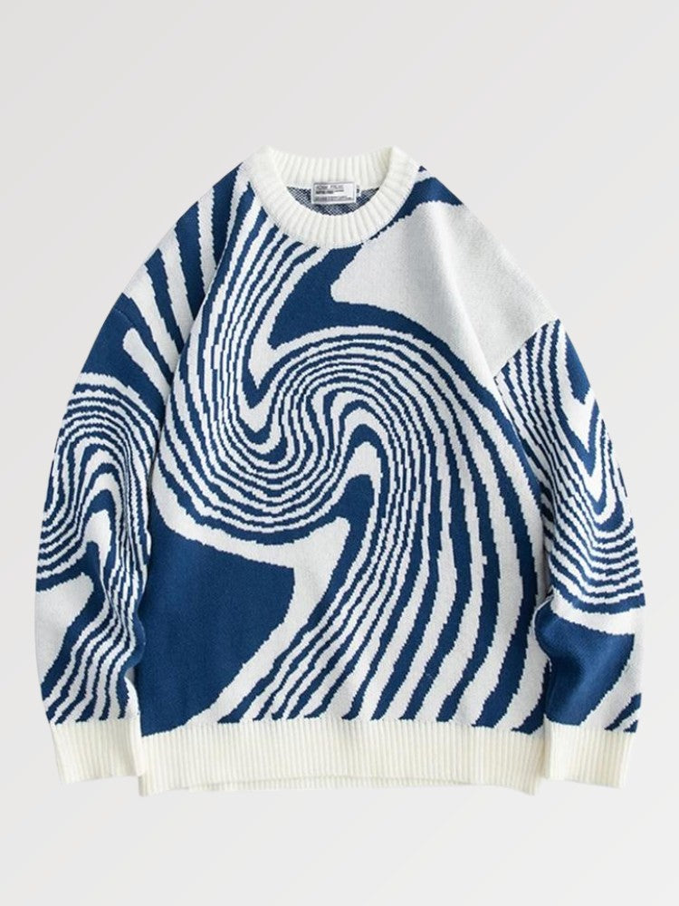 Pullover aus Baumwolle im japanischen Stil 'Illusion Okira' – Sweatshirt im Streetwear-Stil für Herren und Damen