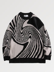 Pullover aus Baumwolle im japanischen Stil 'Illusion Okira' – Oversize, Sweatshirt im japanischen Design