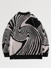 Pullover aus Baumwolle im japanischen Stil 'Illusion Okira' – Detail: Rundhals, Sweatshirt japanischen Stil
