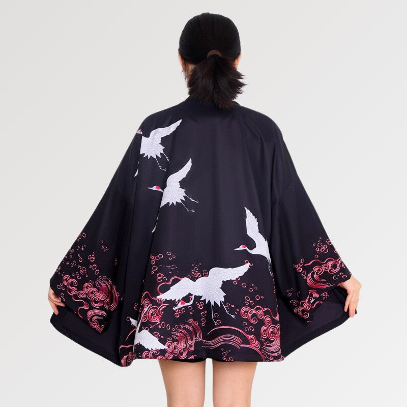 Kranich-Kimono 'Mayumi' – Kimono im traditionellen japanischen Stil für Herren und Damen