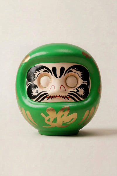 Daruma Grün 'Glück' Kanji Kō - 幸