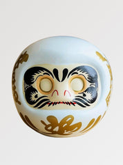Daruma Spardose Weiß Leere Augen Hochzeit – Daruma, Hochzeitswunsch zum Bemalen, Weiß-Gold, Gesamtansicht