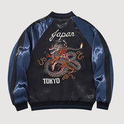 Sukajan mit rotem Drachen und Japan-Tokyo-Schriftzug, Ansicht der Ärmel