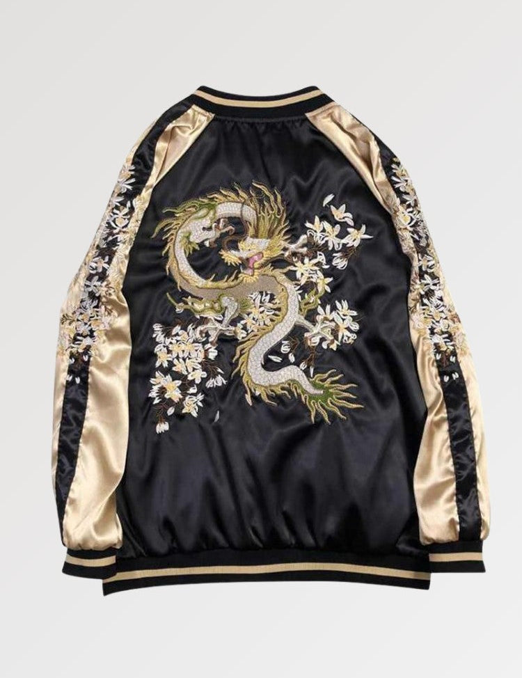 Drachen-Bomberjacke für Damen 'Ryu Jin' – Bomberjacke im Sukajan-Stil für Herren und Damen
