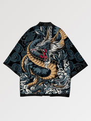 Drachen-Haori 'Ryu-Jin' – Kimono im traditionellen japanischen Stil für Herren und Damen
