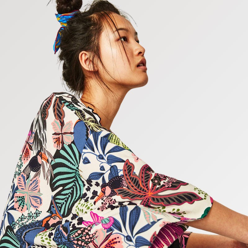 Florale Kimono-Jacke 'Harajuku' – Detail: lange Ärmel, Kimono japanischen Stil