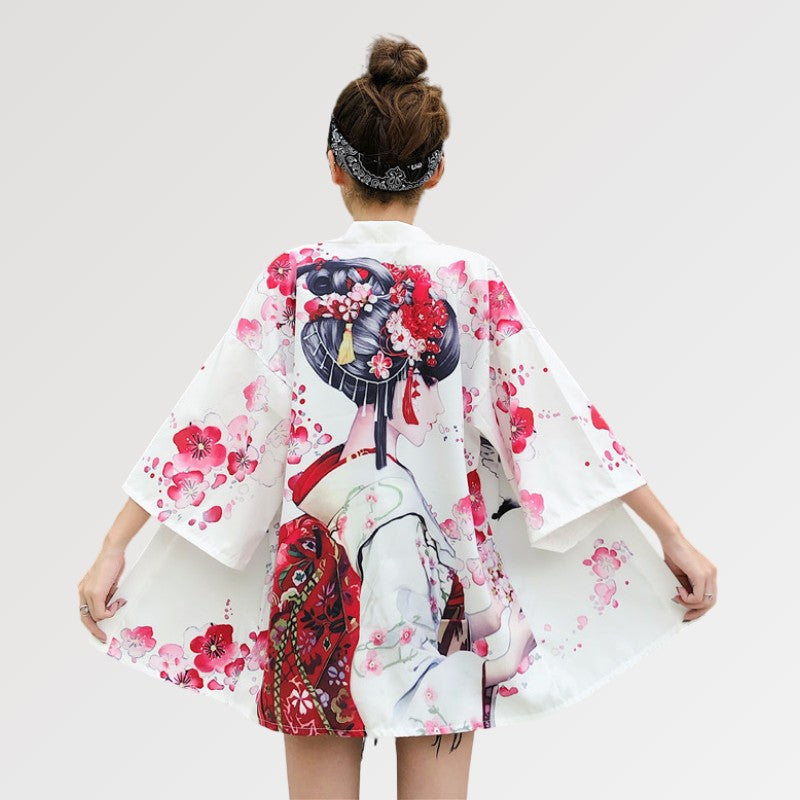 Geisha-Kimono-Jacke 'Sakura x Geiko' – Kimono im traditionellen japanischen Stil für Herren und Damen