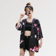 Geisha-Kimono-Jacke 'Sakura x Geiko' – Detail: lange Ärmel, Kimono japanischen Stil