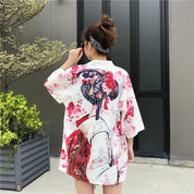 Geisha-Kimono-Jacke 'Sakura x Geiko' – Qualitäts-Detail Kimono Premium