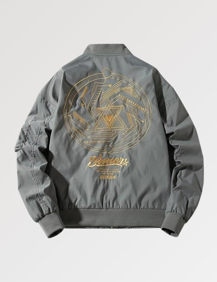 Erobern Sie das Jahrtausend und zähmen Sie die Matrix mit unserer geometrischen Bomberjacke