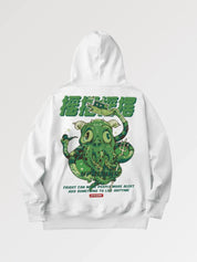 Grüner Monster-Kapuzenpullover 'Maebaki' – Oversize, Hoodie im japanischen Design