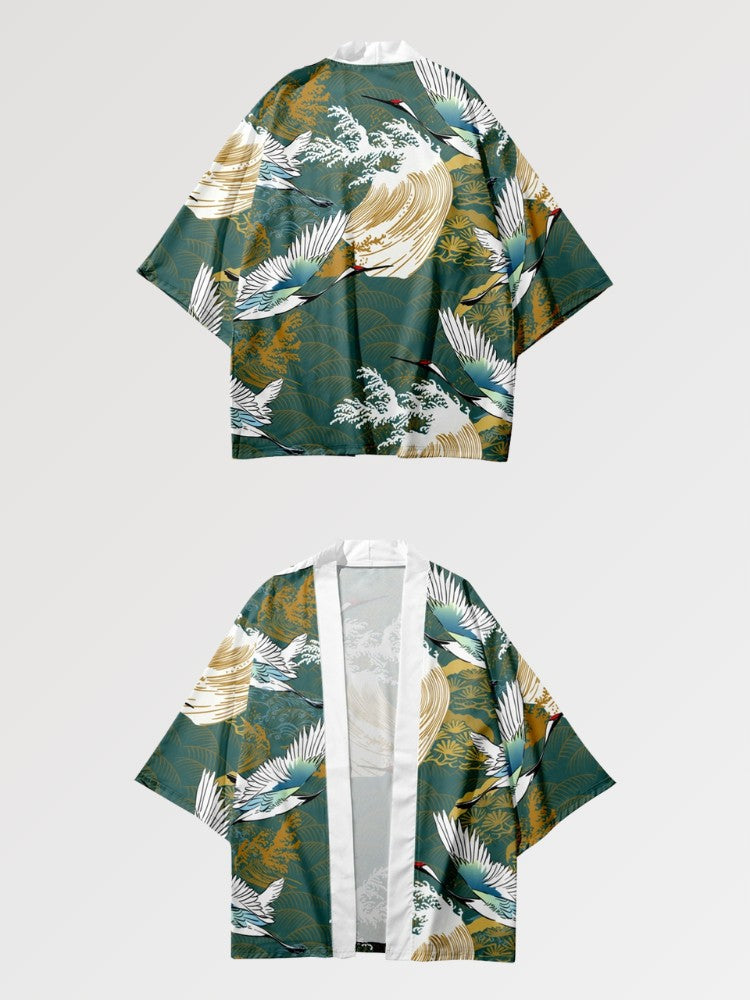 Haori-Jacke 'Tsuru no Gawa' – Kimono für traditionelle Anlässe, Premium-Qualität