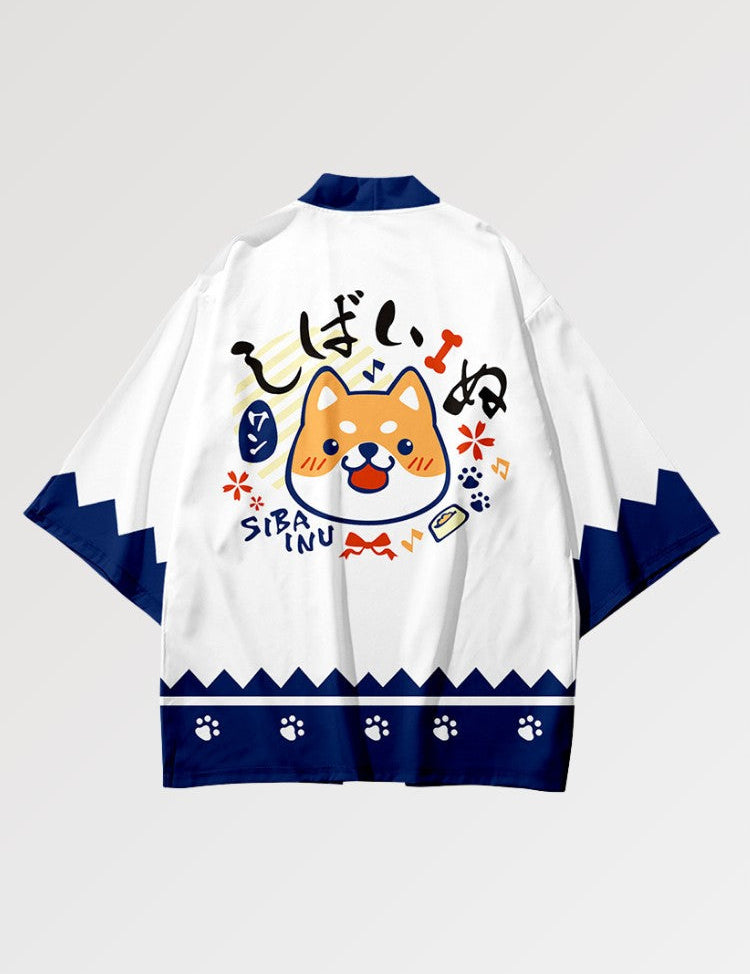 Haori Kimono 'Shiba Inu' – Kimono im traditionellen japanischen Stil für Herren und Damen