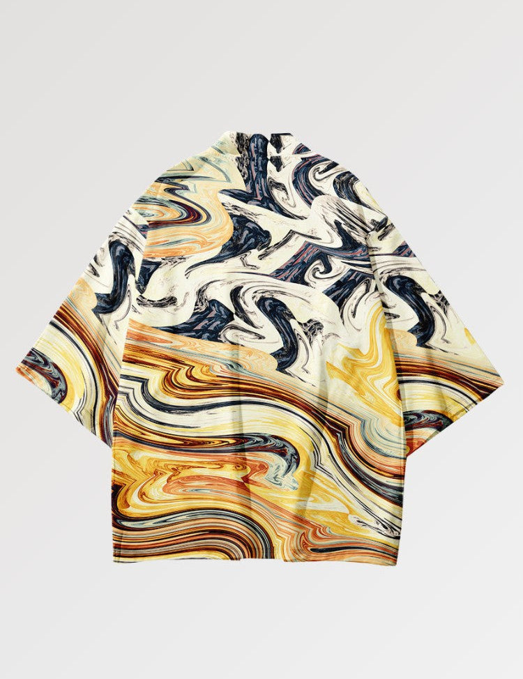 Haori mit Muster 'Psykomida' – Kimono im traditionellen japanischen Stil für Herren und Damen