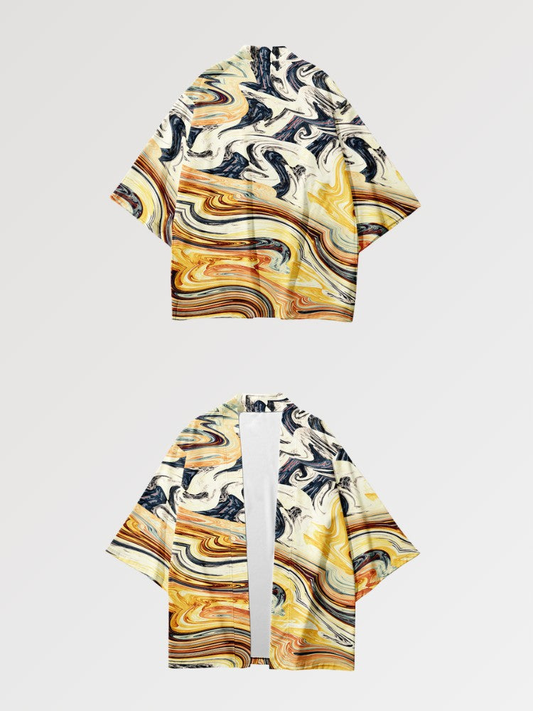 Haori mit Muster 'Psykomida' – Kimono für traditionelle Anlässe, Premium-Qualität