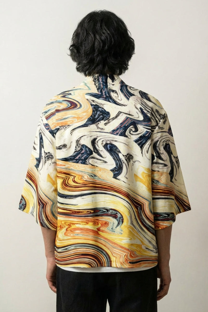 Haori mit Muster 'Psykomida' – Studioaufnahme Vorderseite