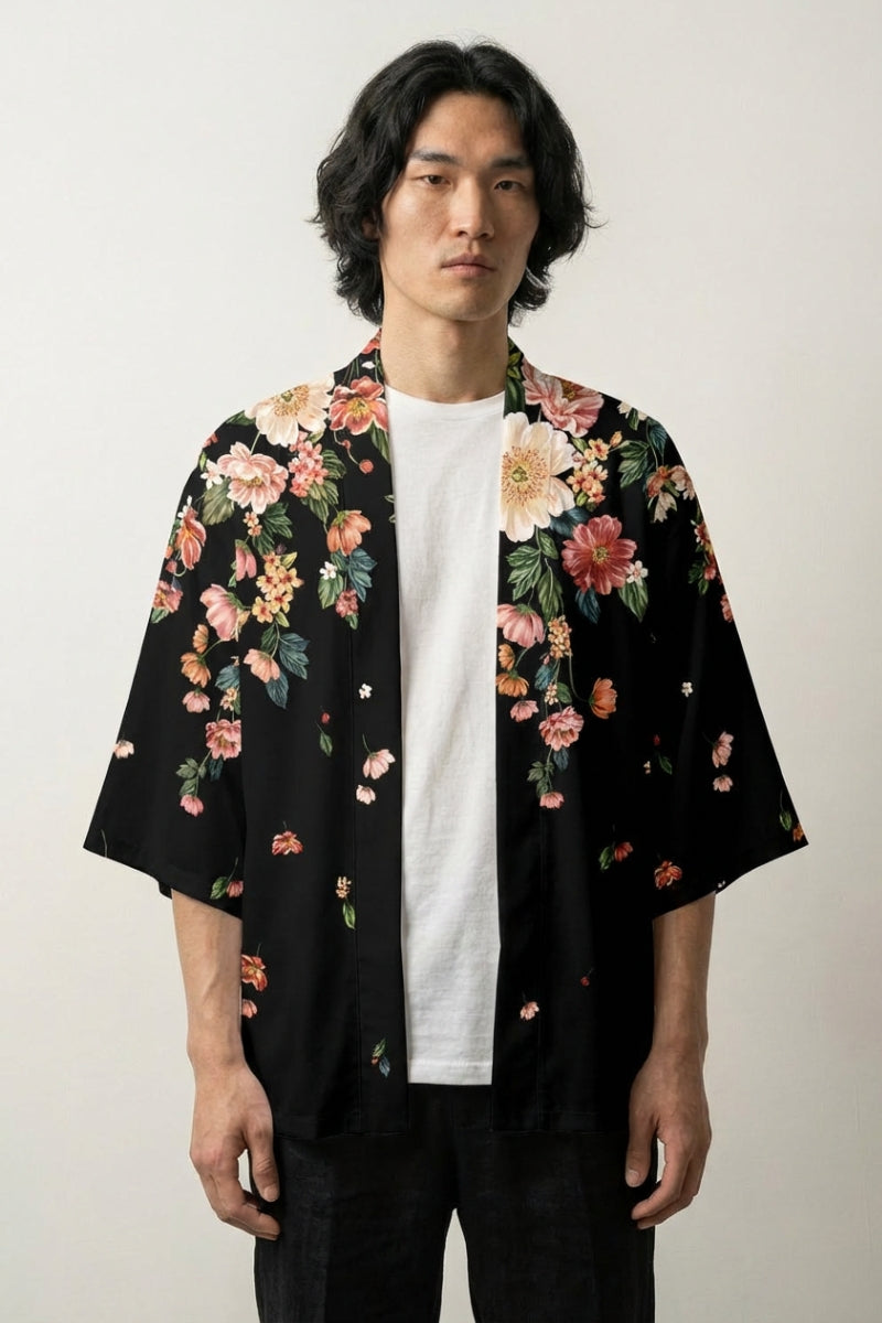 Yukata-Haori 'Floral Edition' – Studioaufnahme Rückseite