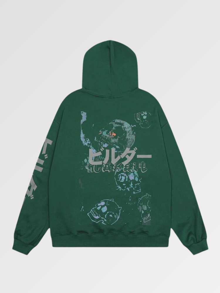 Hoodie mit japanischem Schriftzug 'Sannagi' – Hoodie im Streetwear-Stil für Herren und Damen
