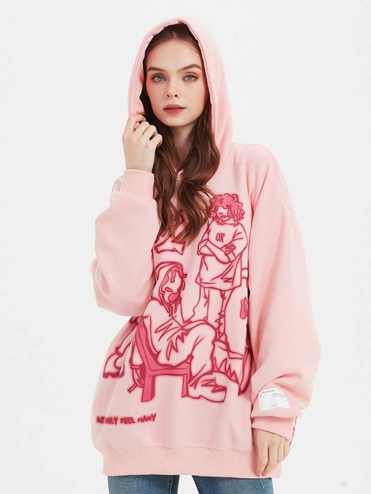 Kapuzenpullover Streetwear 'Okigami' – Nahaufnahme Hoodie mit japanischem Motiv
