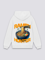 Ichiraku-Ramen-Hoodie in Weiß, japanischer Streetwear-Hoodie mit Nudelschale im Ramen-Hunter-Stil