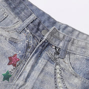 Individuelle Denim-Shorts, Farbvariante – Denim-Shorts Herren japanischer Streetwear