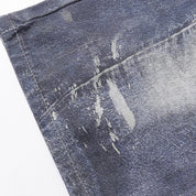 Individuelle Denim-Shorts, Komplettansicht im Outfit – Denim-Shorts Herren japanischer Streetwear