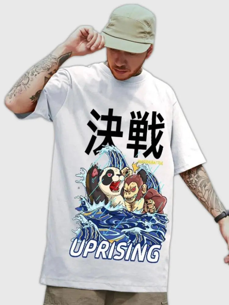 Japanisches Aesthetic-T-Shirt 'Last Battle' – Detail: japanisches Motiv, T-Shirt japanischen Stil