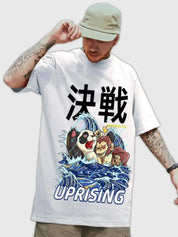 Japanisches Aesthetic-T-Shirt 'Last Battle' – Detail: japanisches Motiv, T-Shirt japanischen Stil