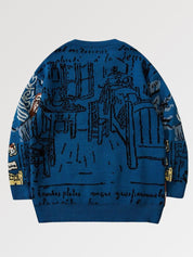 Japanischer Ästhetik-Pullover 'Dokimono' – Pullover für den Winter, Premium-Qualität