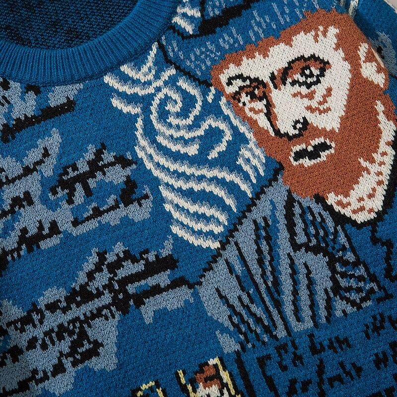 Japanischer Ästhetik-Pullover 'Dokimono' – Detail: Strick, Pullover japanischen Stil