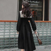 Japanisches schwarzes Kleid 'Sashiko' – elegant, Kleid im japanischen Design