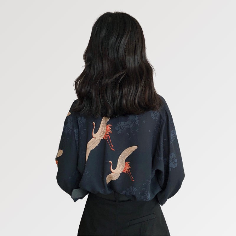 Kimono-Bluse 'Toyama' – Langarm, Bluse im japanischen Design