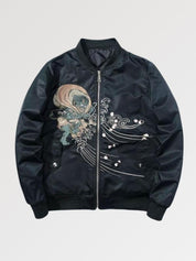 Japanische Bomberjacke 'Yokai Oniri' – bestickt, Bomberjacke im japanischen Design