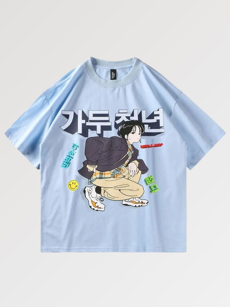 Japanisches Comic-T-Shirt 'Shoriko' – T-Shirt im Streetwear-Stil für Herren und Damen