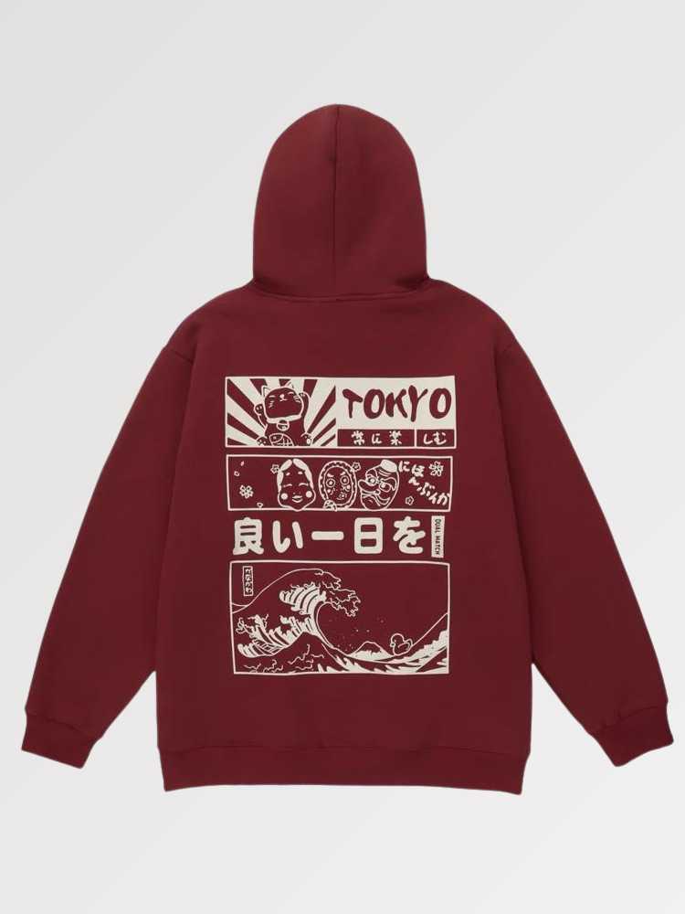 Japanischer Kapuzenpullover mit Schriftzeichen 'Gwangju' – Hoodie im Streetwear-Stil für Herren und Damen