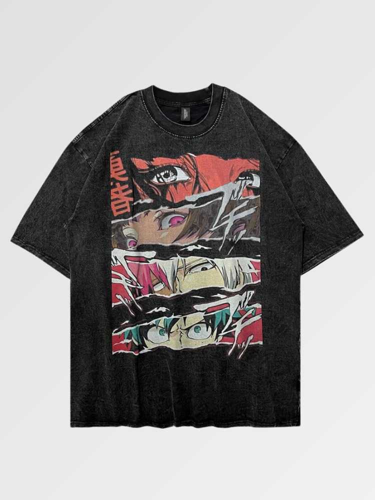 Japanisch geschnittenes T-Shirt 'Akaiwa' – T-Shirt im Streetwear-Stil für Herren und Damen