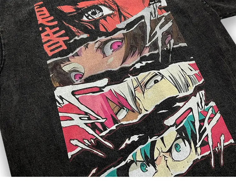Japanisch geschnittenes T-Shirt 'Akaiwa' – Detail: japanisches Motiv, T-Shirt japanischen Stil