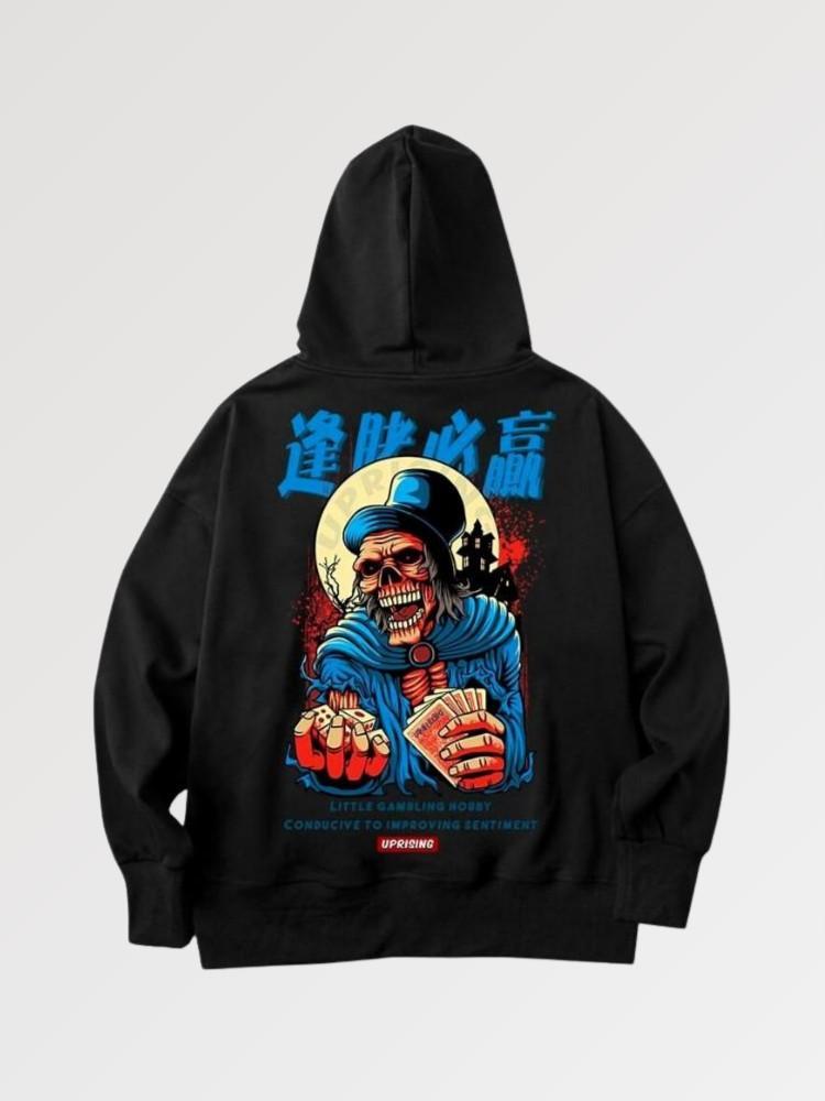 Japanischer Dämonen-Kapuzenpullover 'Gambler' – Hoodie im Streetwear-Stil für Herren und Damen