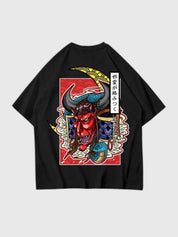 Japanisches T-Shirt mit Dämonenmotiv 'Oni Yokai' – T-Shirt im Streetwear-Stil für Herren und Damen