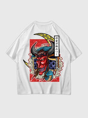 Japanisches T-Shirt mit Dämonenmotiv 'Oni Yokai' – Oversize, T-Shirt im japanischen Design