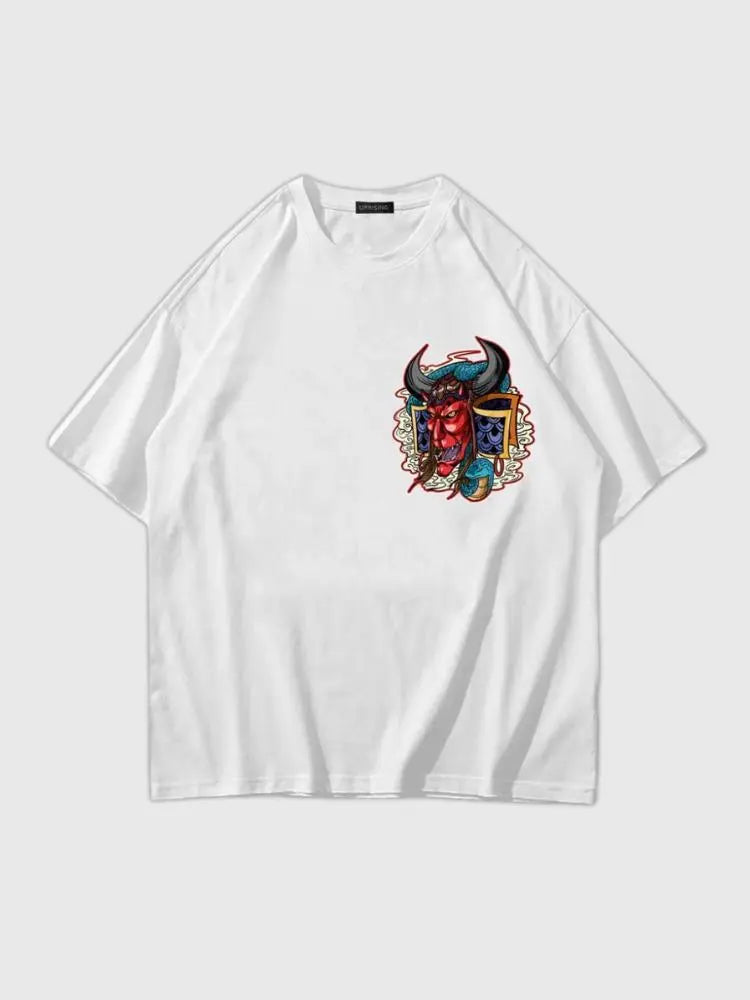 Japanisches T-Shirt mit Dämonenmotiv 'Oni Yokai' – Detail: japanisches Motiv, T-Shirt japanischen Stil
