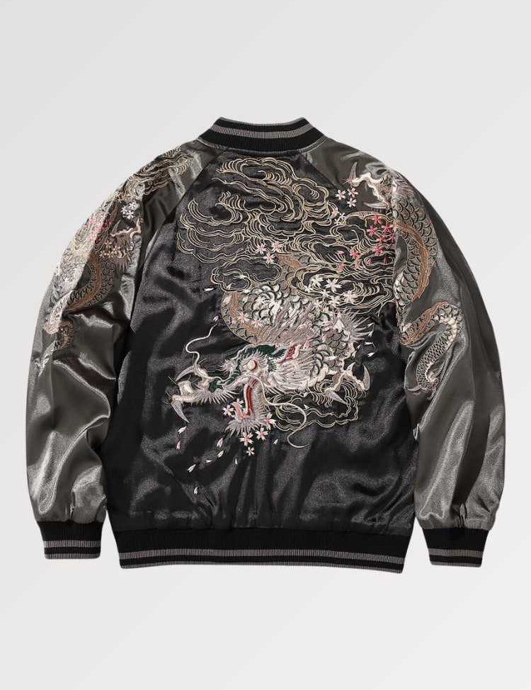 Japanische Drachen-Bomberjacke 'Ryu' – Bomberjacke im Sukajan-Stil für Herren und Damen