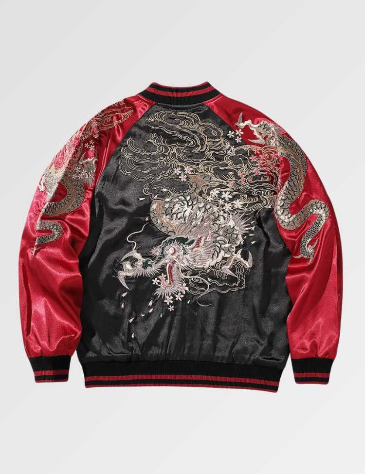 Japanische Drachen-Bomberjacke 'Ryu' – bestickt, Bomberjacke im japanischen Design
